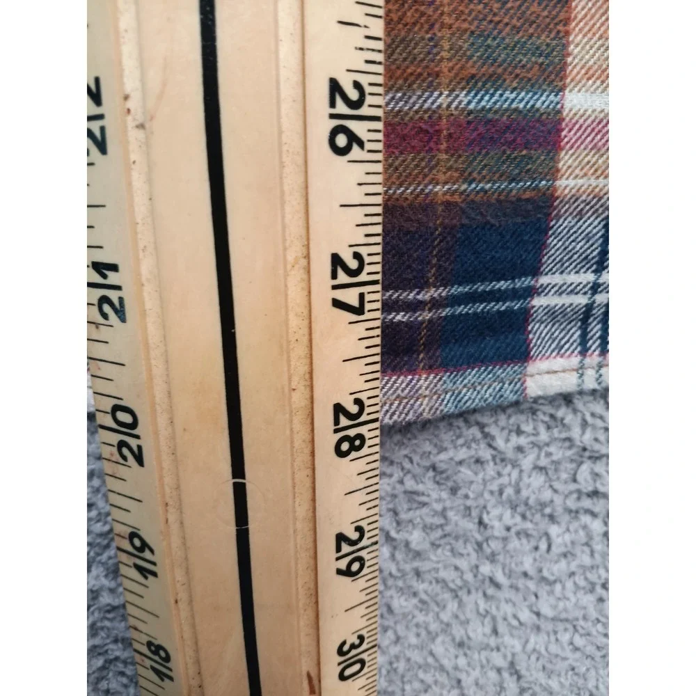 Eddie Bauer Plaid Flannel Shirt‎ Men's L Brown Long Sleeve Button Front